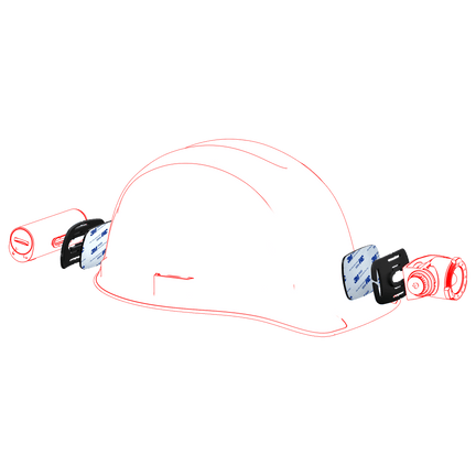 Helmet Connecting Kit Type H | Headlamp Helmet Mount
