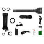 1 Battery kit, Floating Charge System, mounting material, power supply, roll protection, tripod holder, carrying strap